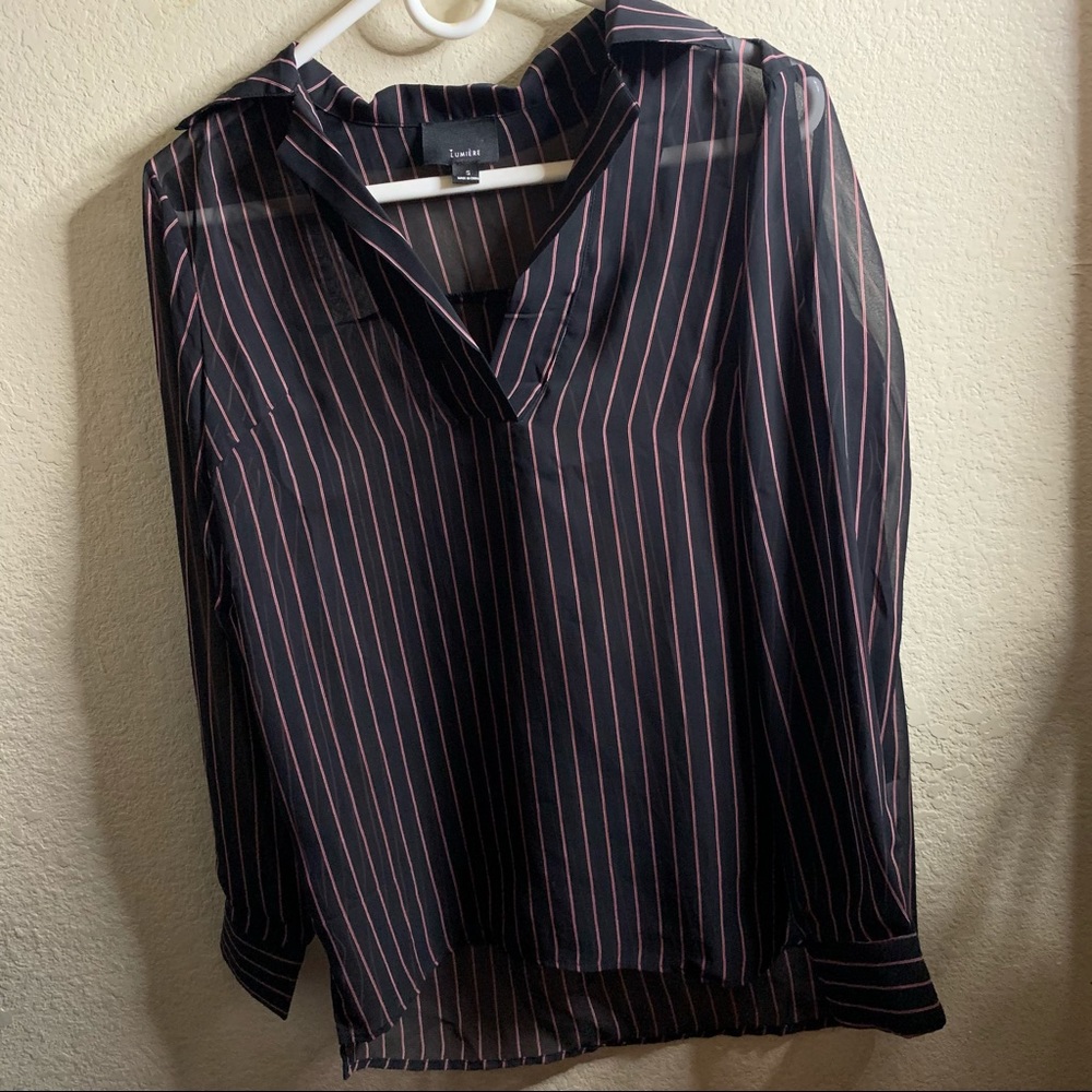 Striped Mesh Top